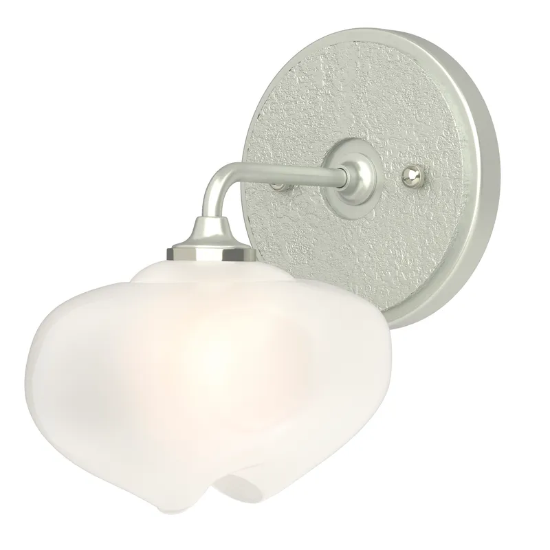 Ume 1 Light 7.4 inch Vintage Platinum and Vintage Platinum Curved Arm Bath Sconce Wall Light in Frosted, Curved Arm