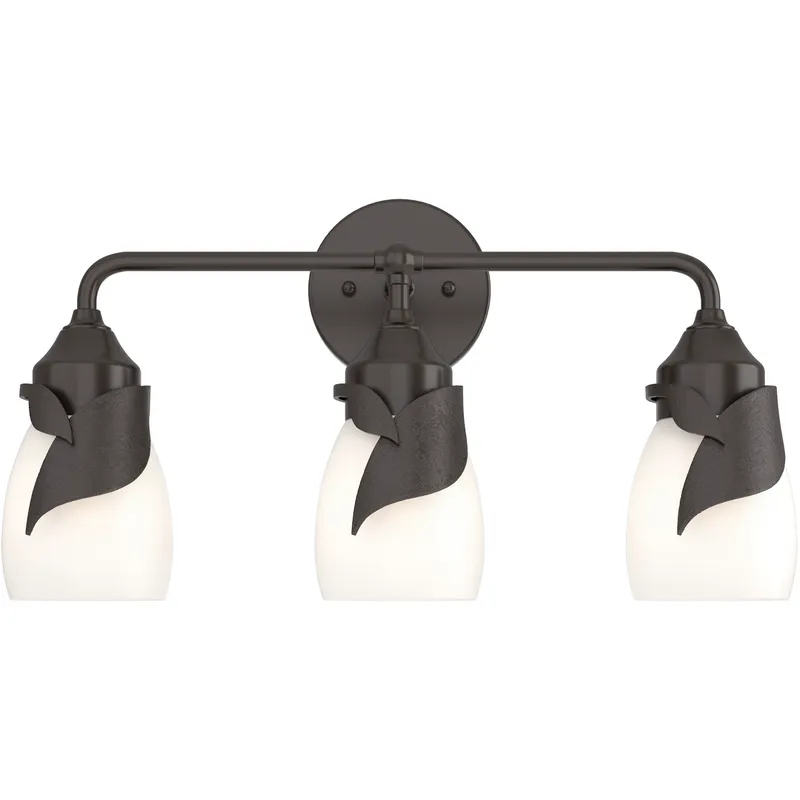 Lapas 3 Light 20.3 inch Oil Rubbed Bronze Bath Sconce Wall Light in Opal