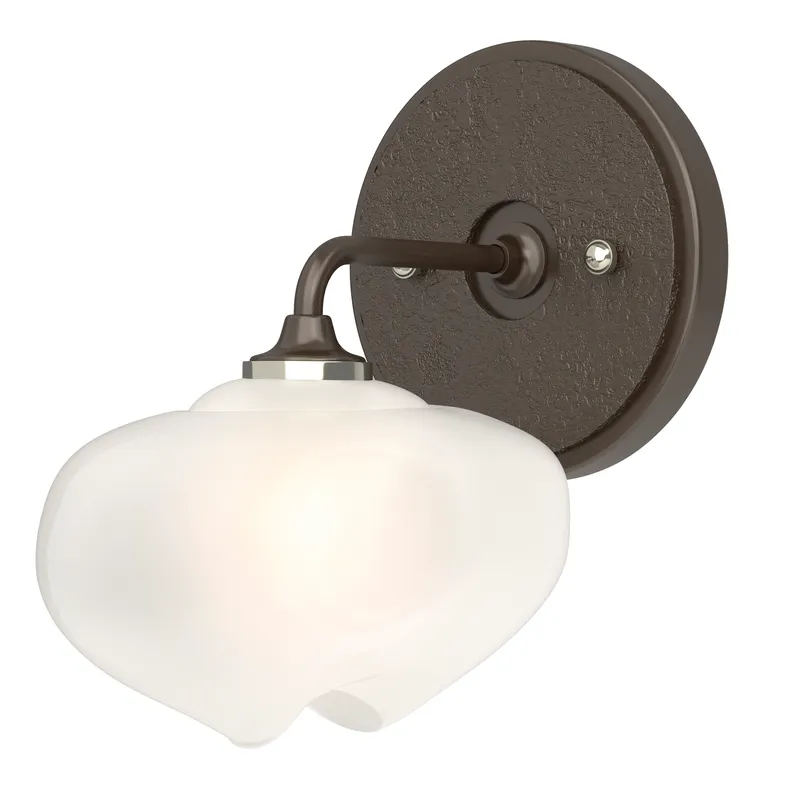 Ume 1 Light 7.4 inch Oil Rubbed Bronze and Oil Rubbed Bronze Curved Arm Bath Sconce Wall Light in Frosted, Curved Arm