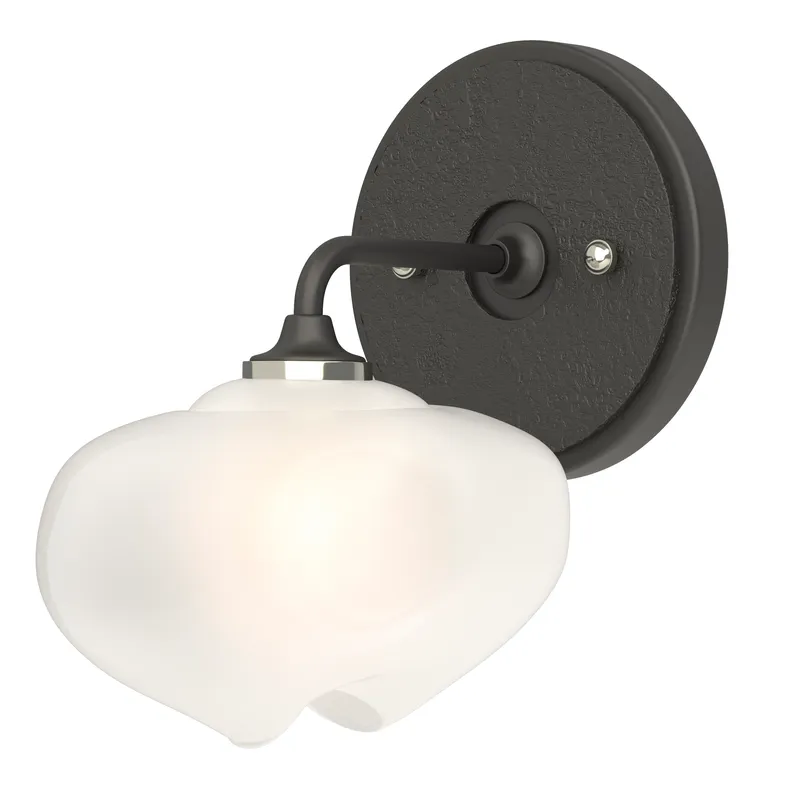 Ume 1 Light 7.4 inch Black and Black Curved Arm Bath Sconce Wall Light in Frosted, Curved Arm