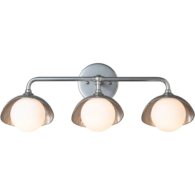 Brooklyn 3 Light 22 inch Sterling with Clear Steel Bath Sconce Wall Light