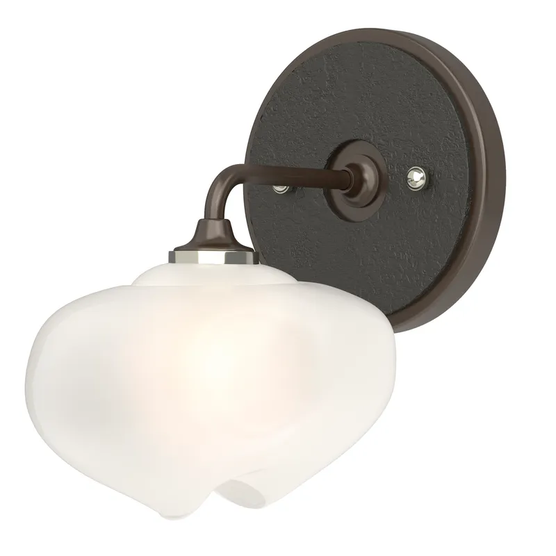 Ume 1 Light 7.4 inch Oil Rubbed Bronze and Black Curved Arm Bath Sconce Wall Light in Oil Rubbed Bronze/Black, Frosted, Curved Arm