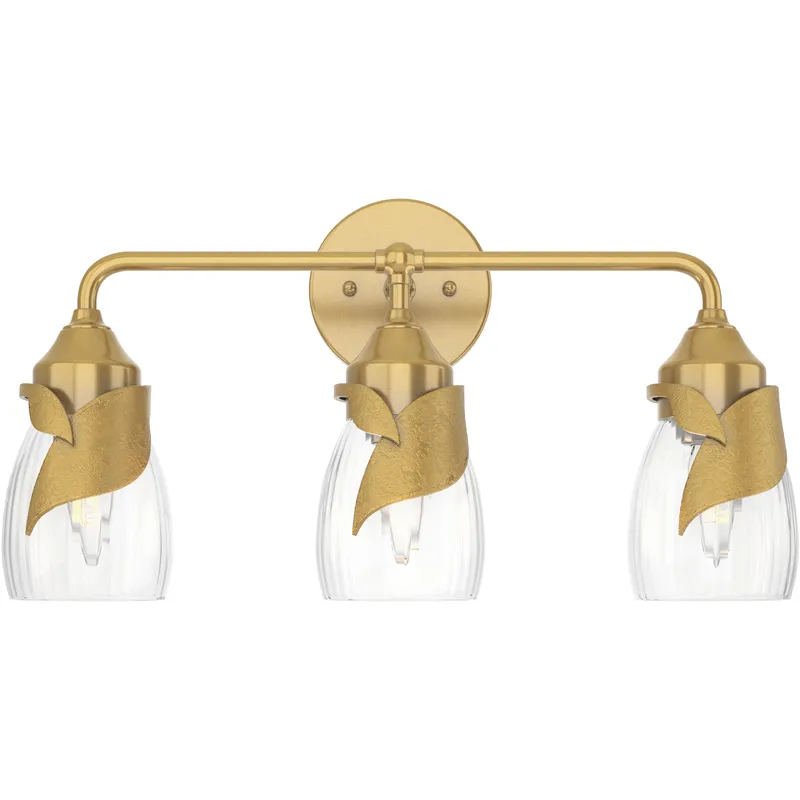 Lapas 3 Light 20.3 inch Modern Brass Bath Sconce Wall Light in Water