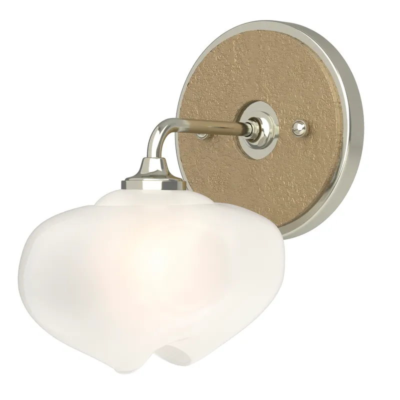 Ume 1 Light 7.4 inch Sterling and Soft Gold Curved Arm Bath Sconce Wall Light in Sterling/Soft Gold, Frosted, Curved Arm