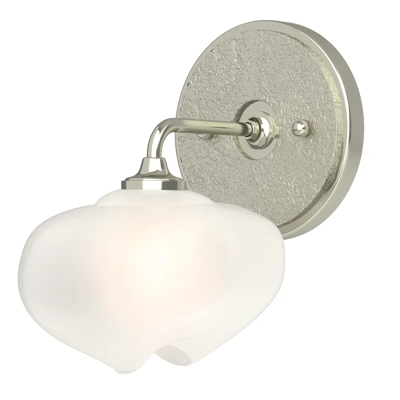 Ume 1 Light 7.4 inch Sterling and Sterling Curved Arm Bath Sconce Wall Light in Frosted, Curved Arm