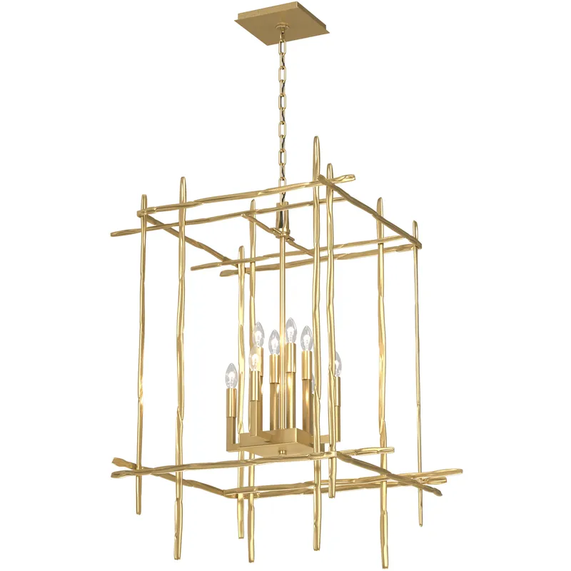 Tura 8 Light 28 inch Modern Brass Chandelier Ceiling Light, Large