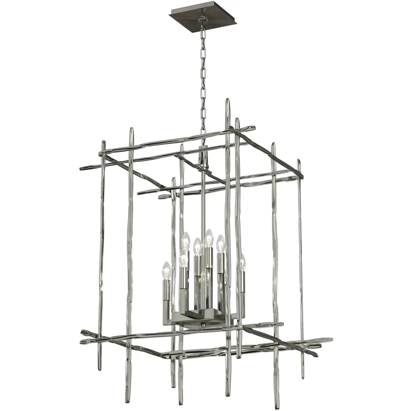 Tura 8 Light 28 inch Sterling Chandelier Ceiling Light, Large