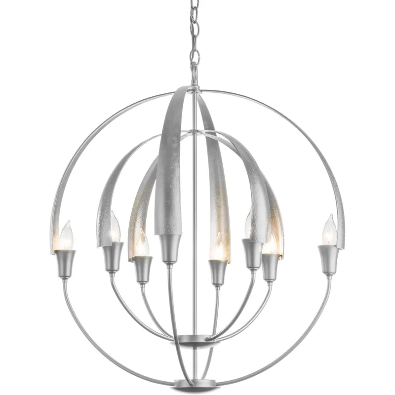 Double Cirque 8 Light 25.4 inch Vintage Platinum Chandelier Ceiling Light