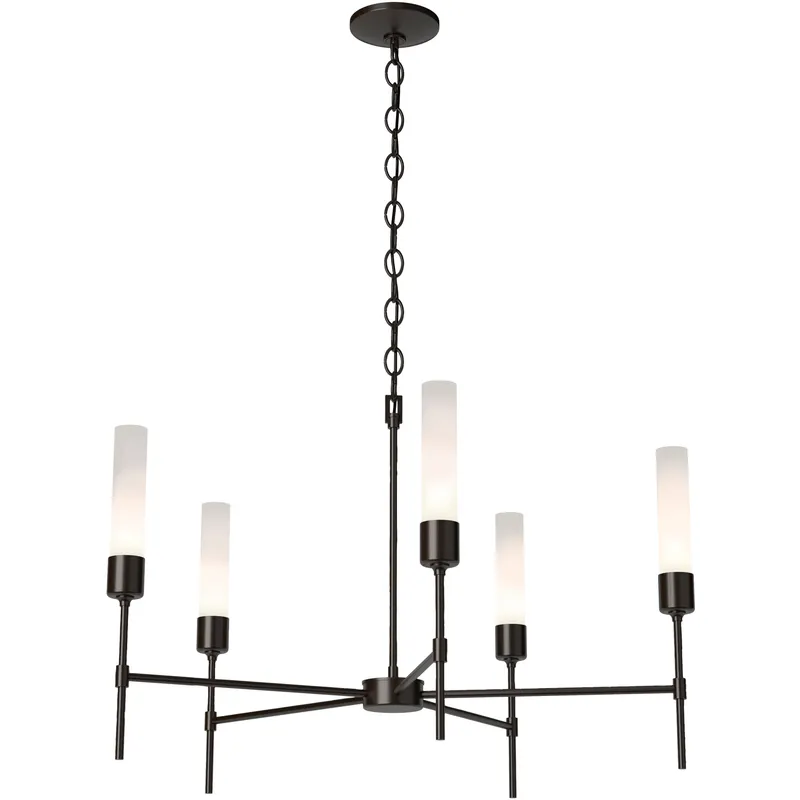 Vela 5 Light 30.3 inch Oil Rubbed Bronze Chandelier Ceiling Light in Frosted