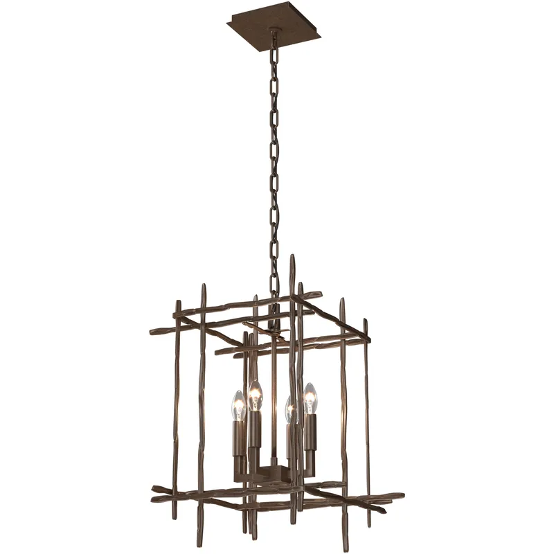 Tura 4 Light 16.9 inch Bronze Chandelier Ceiling Light, Small