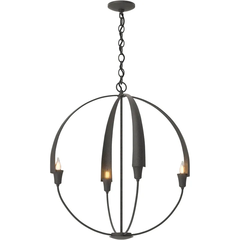 Cirque 4 Light 25.3 inch Natural Iron Chandelier Ceiling Light, Large
