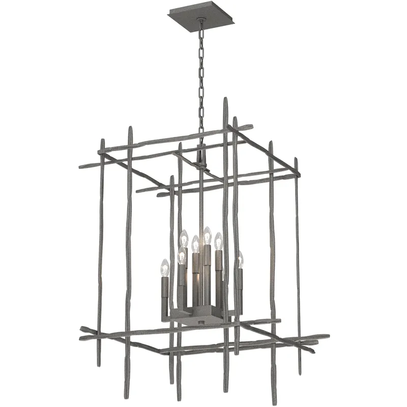 Tura 8 Light 28 inch Natural Iron Chandelier Ceiling Light, Large