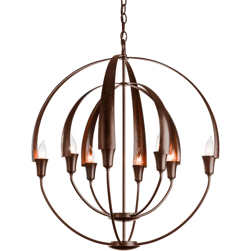 Double Cirque 8 Light 25.4 inch Ink Chandelier Ceiling Light
