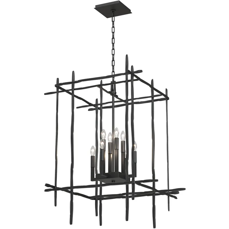 Tura 8 Light 28 inch Black Chandelier Ceiling Light, Large