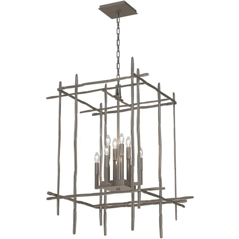 Tura 8 Light 28 inch Dark Smoke Chandelier Ceiling Light, Large