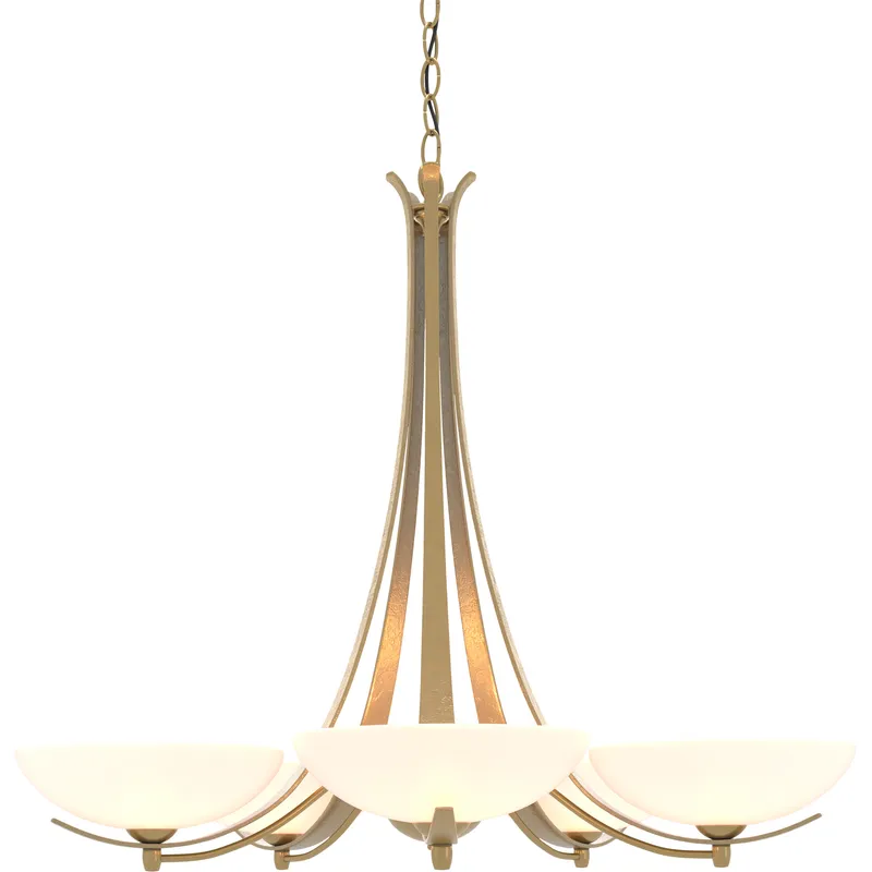 Aegis 5 Light 31.3 inch Modern Brass Chandelier Ceiling Light