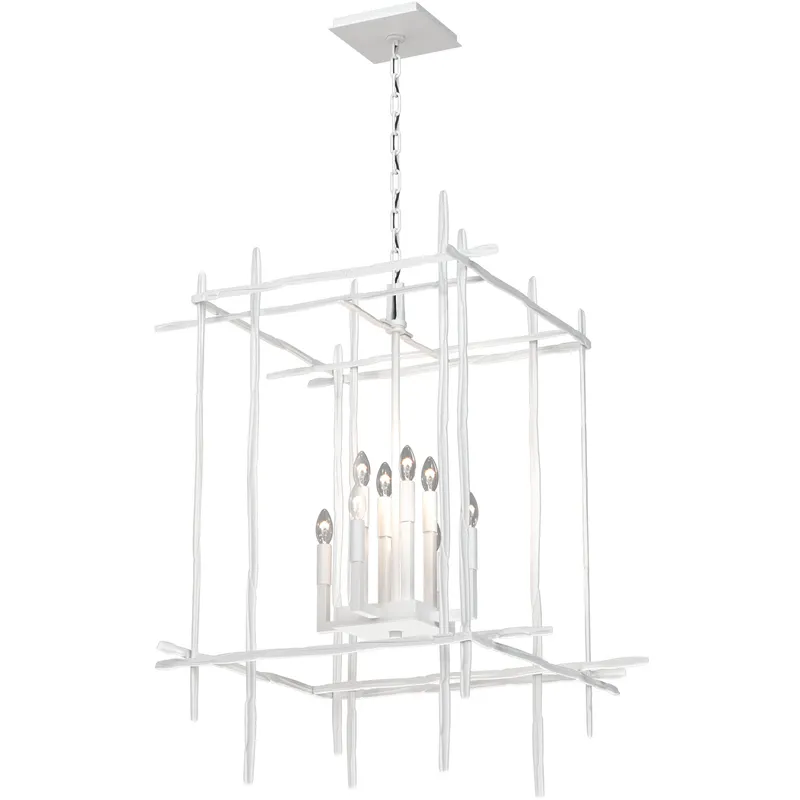 Tura 8 Light 28 inch White Chandelier Ceiling Light, Large