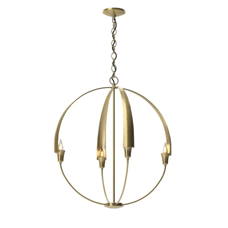 Cirque 4 Light 25.3 inch Modern Brass Chandelier Ceiling Light, Large