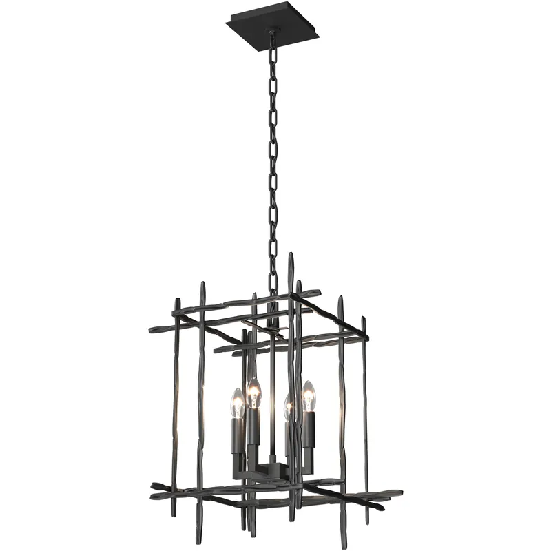 Tura 4 Light 16.9 inch Black Chandelier Ceiling Light, Small