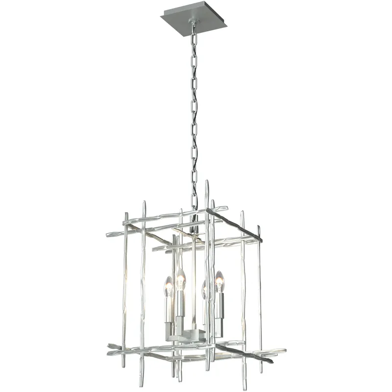 Tura 4 Light 16.9 inch Vintage Platinum Chandelier Ceiling Light, Small