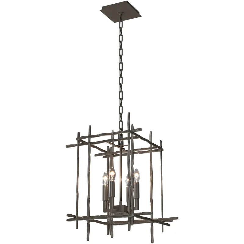 Tura 4 Light 16.9 inch Dark Smoke Chandelier Ceiling Light, Small