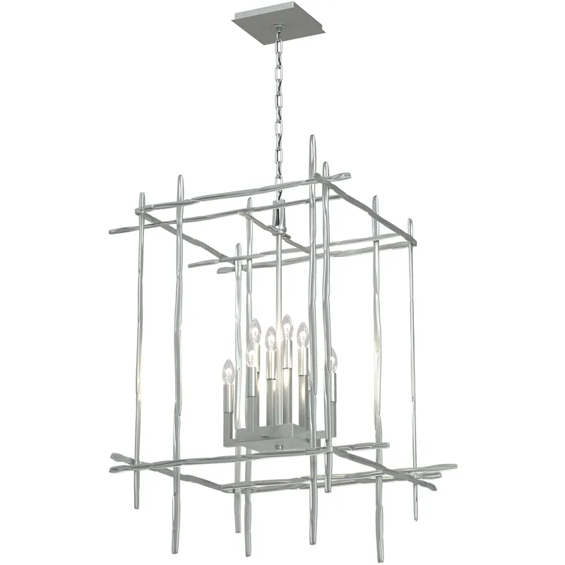 Tura 8 Light 28 inch Vintage Platinum Chandelier Ceiling Light, Large