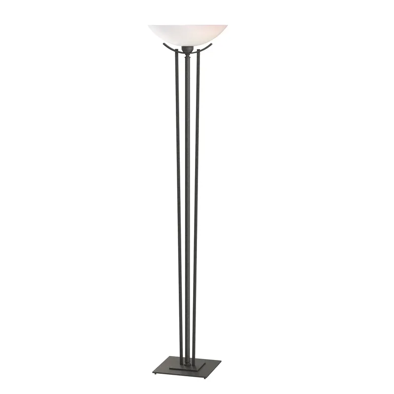 Taper 71 inch 150 watt Natural Iron Torchiere Portable Light in Opal