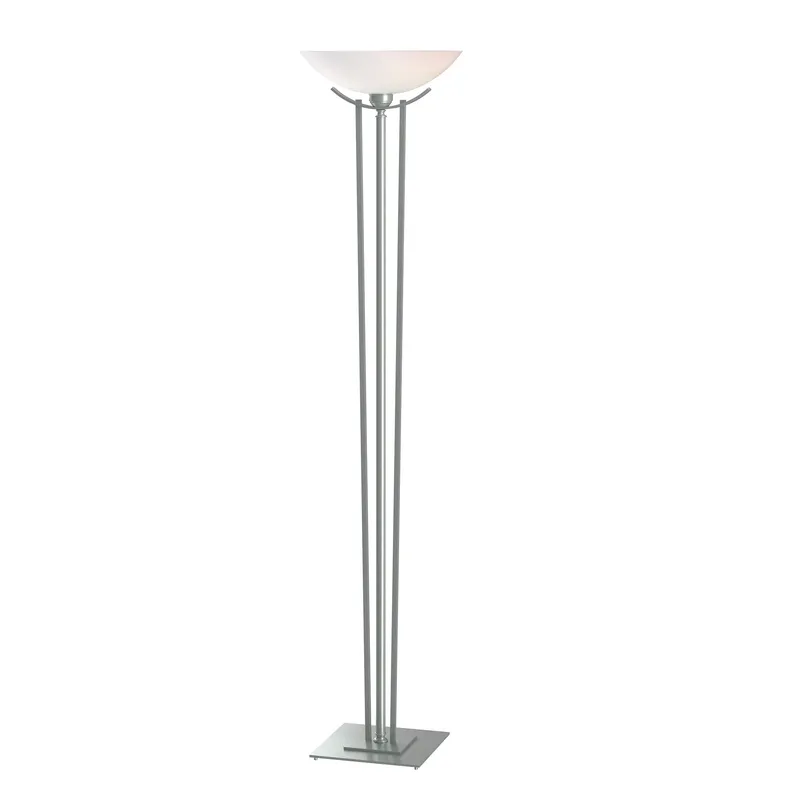 Taper 71 inch 150 watt Vintage Platinum Torchiere Portable Light in Opal