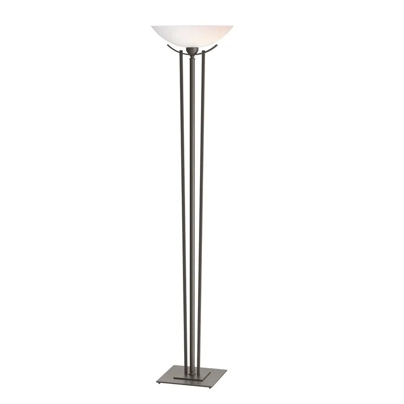 Taper 71 inch 150 watt Dark Smoke Torchiere Portable Light in Opal