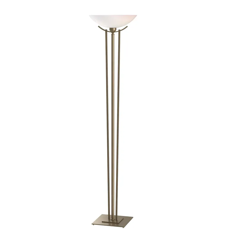 Taper 71 inch 150 watt Soft Gold Torchiere Portable Light in Opal