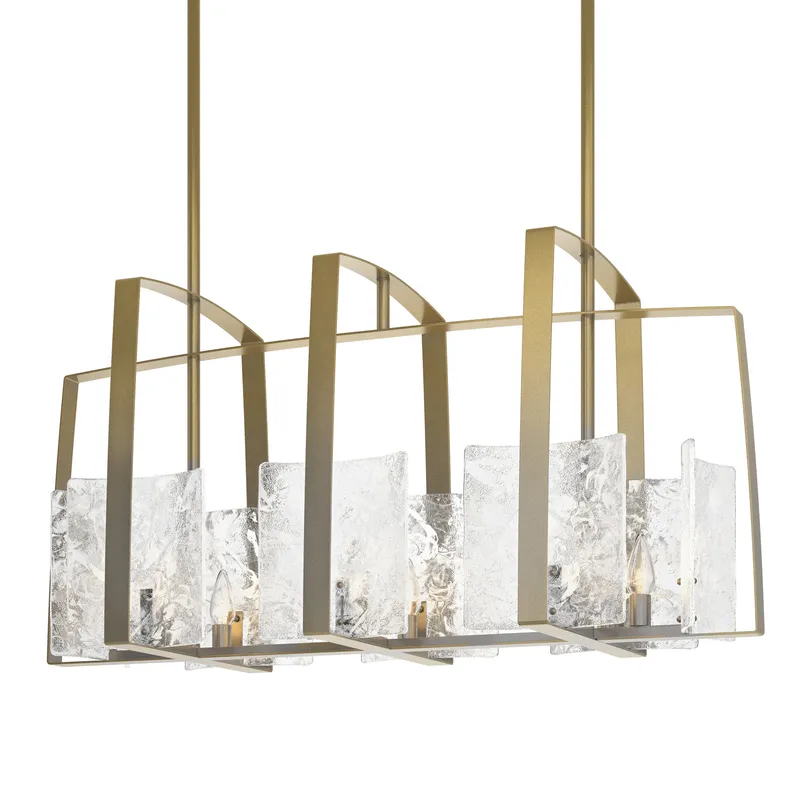 Arc 8 Light 43 inch Modern Brass Linear Pendant Ceiling Light