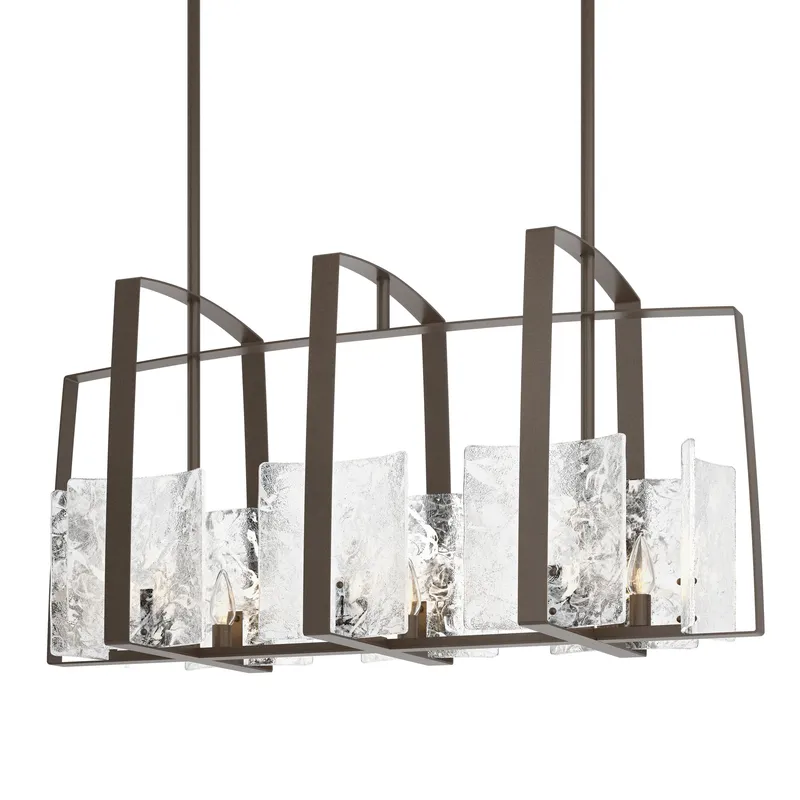 Arc 8 Light 43 inch White Linear Pendant Ceiling Light
