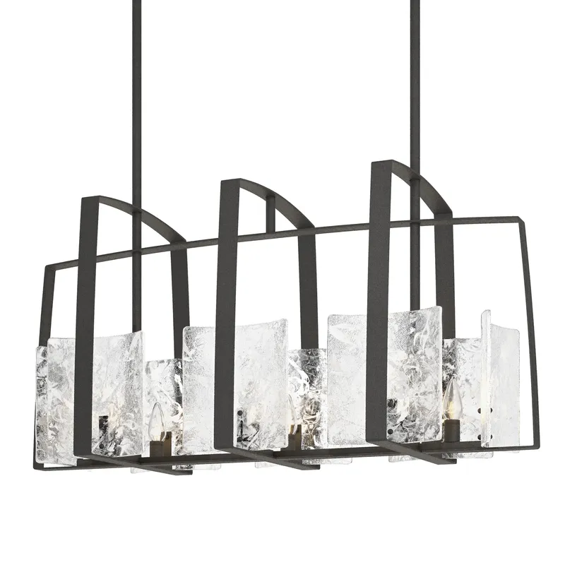 Arc 8 Light 43 inch Natural Iron Linear Pendant Ceiling Light