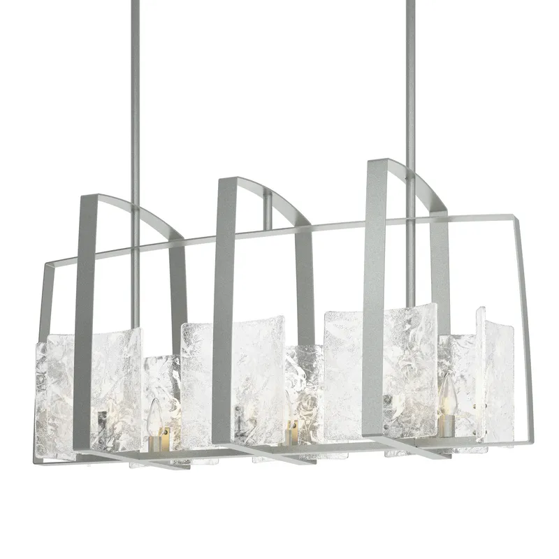 Arc 8 Light 43 inch Vintage Platinum Linear Pendant Ceiling Light