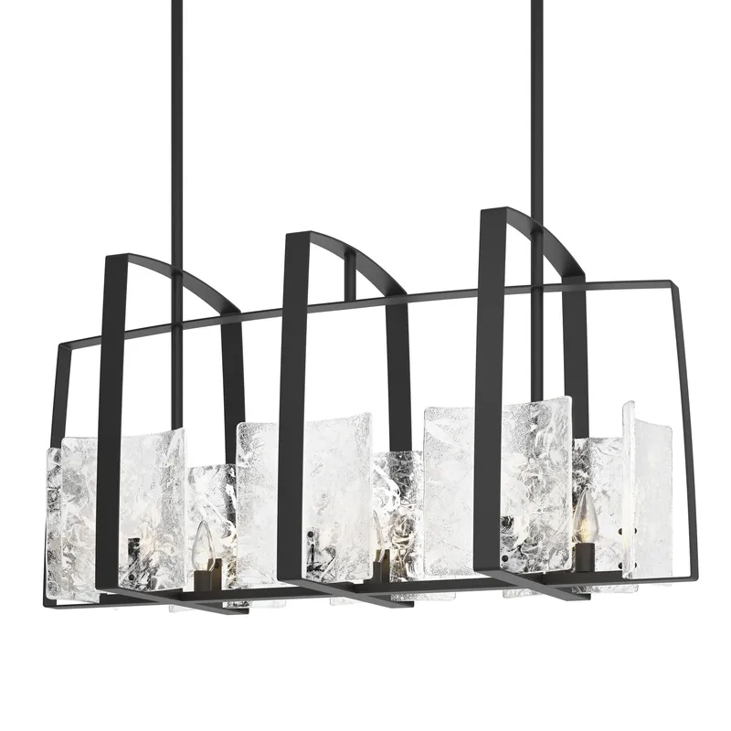 Arc 8 Light 43 inch Black Linear Pendant Ceiling Light