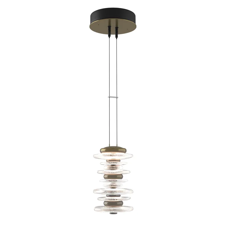 Cairn LED 6 inch Modern Brass Mini Pendant Ceiling Light, Large