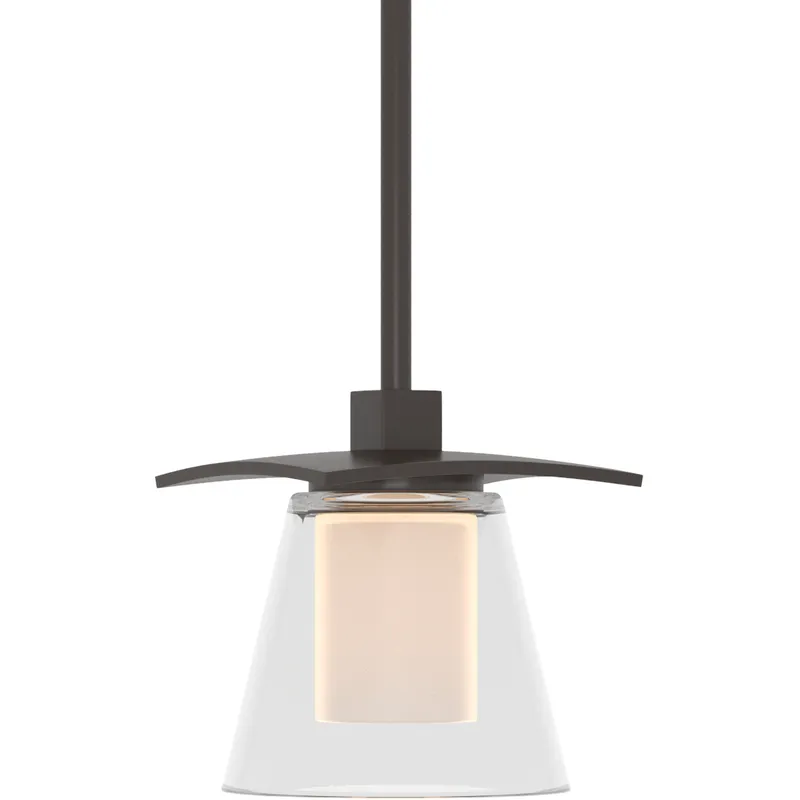 Wren 1 Light 5.1 inch Oil Rubbed Bronze Mini Pendant Ceiling Light in Clear with Opal