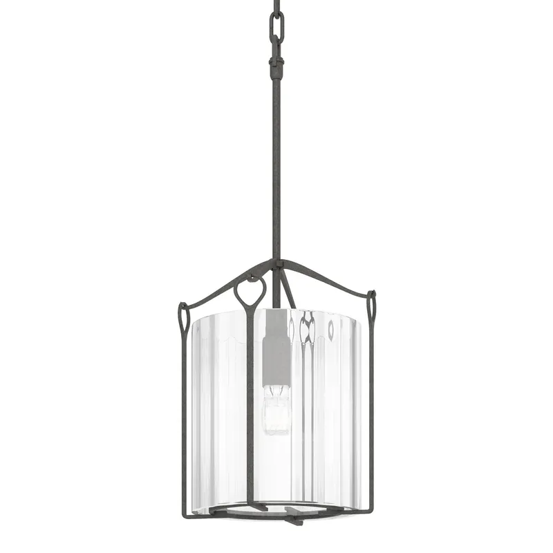 Bow 1 Light 9.8 inch Natural Iron Mini Pendant Ceiling Light in Clear, Tall
