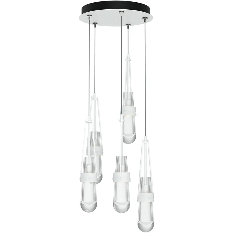 Link 5 Light 13 inch White Pendant Ceiling Light, Long