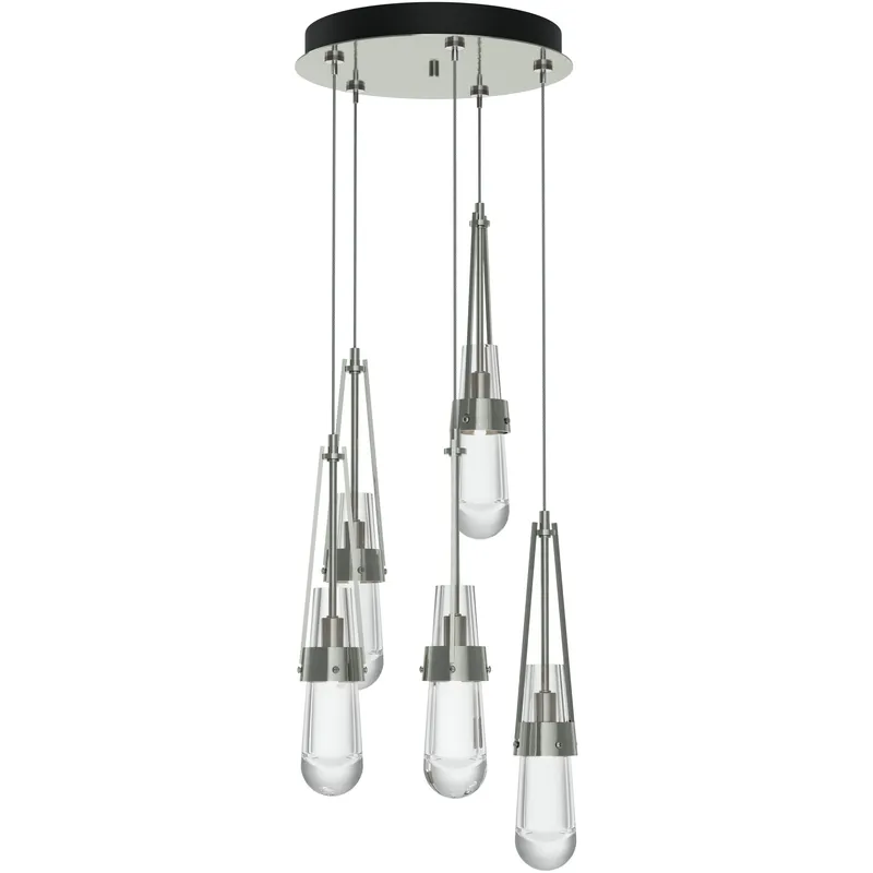 Link 5 Light 13 inch Sterling Pendant Ceiling Light, Long