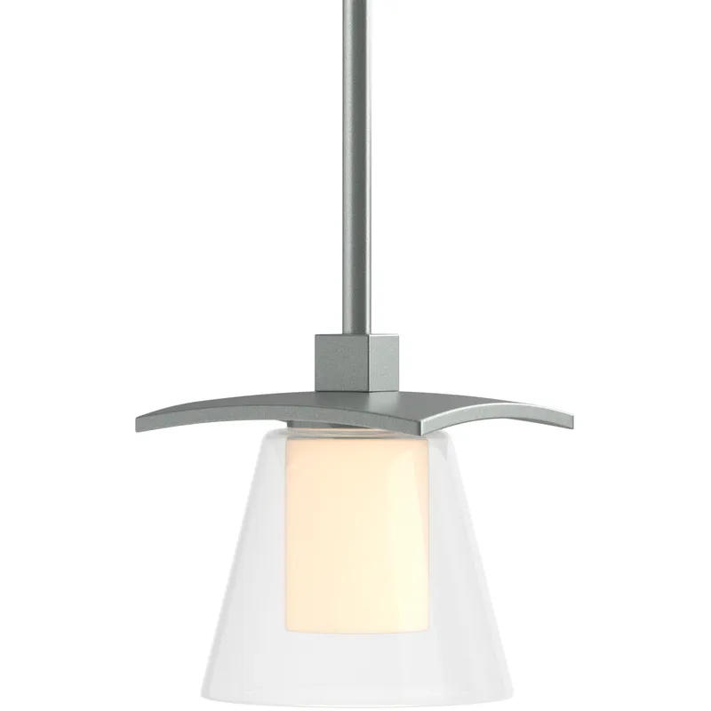 Wren 1 Light 5.1 inch Vintage Platinum Mini Pendant Ceiling Light in Clear with Opal