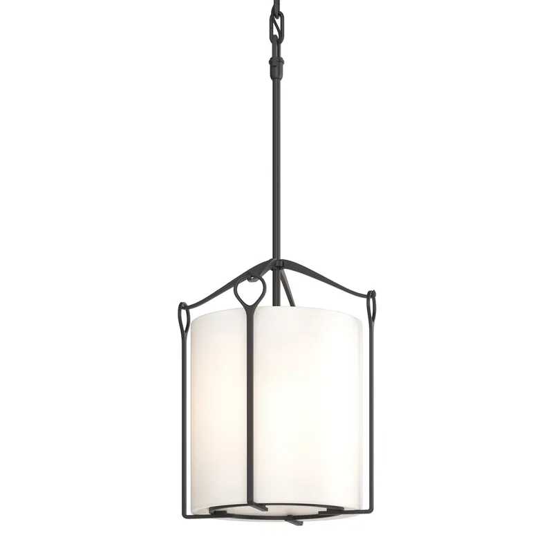 Bow 1 Light 9.8 inch Black Mini Pendant Ceiling Light in Opal, Tall