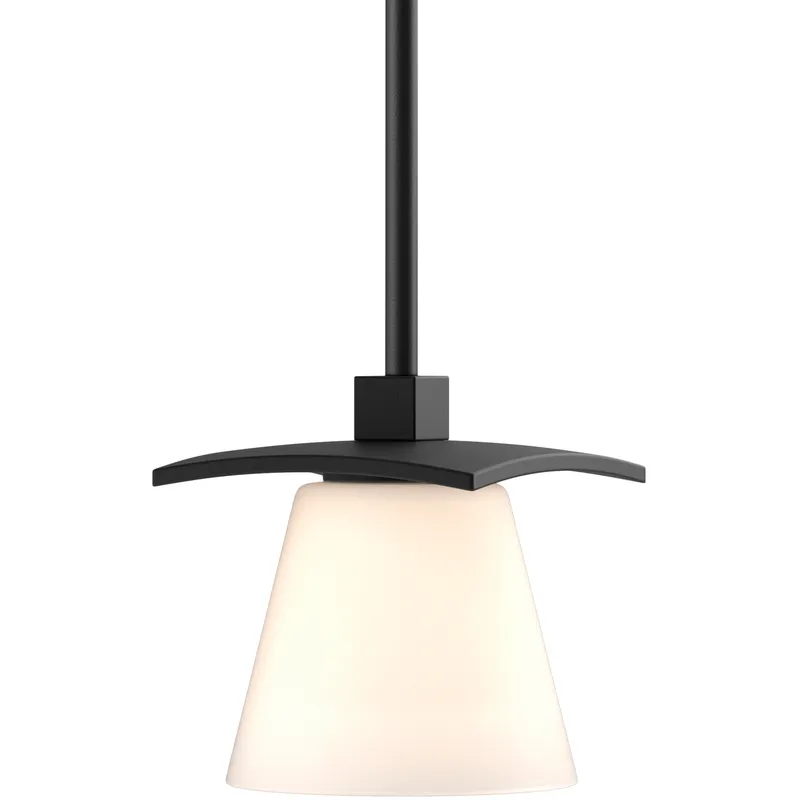 Wren 1 Light 5.1 inch Black Mini Pendant Ceiling Light in Opal