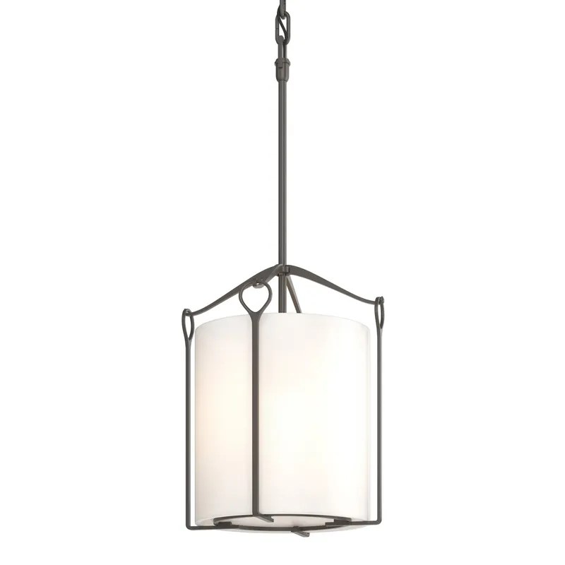Bow 1 Light 9.8 inch Dark Smoke Mini Pendant Ceiling Light in Opal, Tall