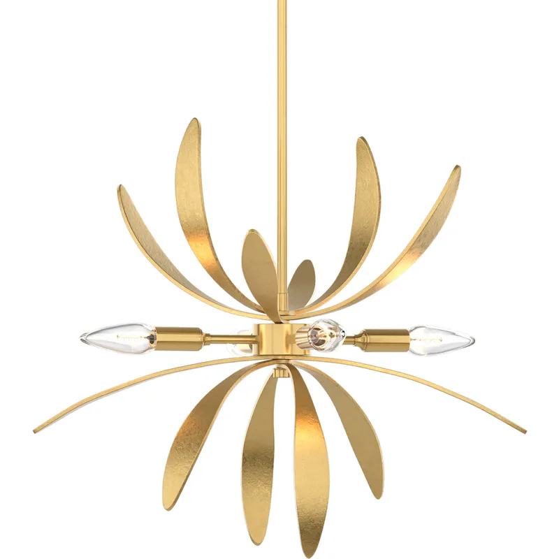 Dahlia 4 Light 21.3 inch Modern Brass Mini Pendant Ceiling Light