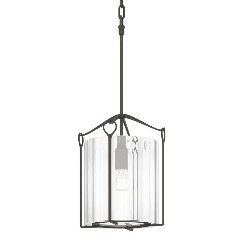 Bow 1 Light 9.8 inch Dark Smoke Mini Pendant Ceiling Light in Clear, Tall