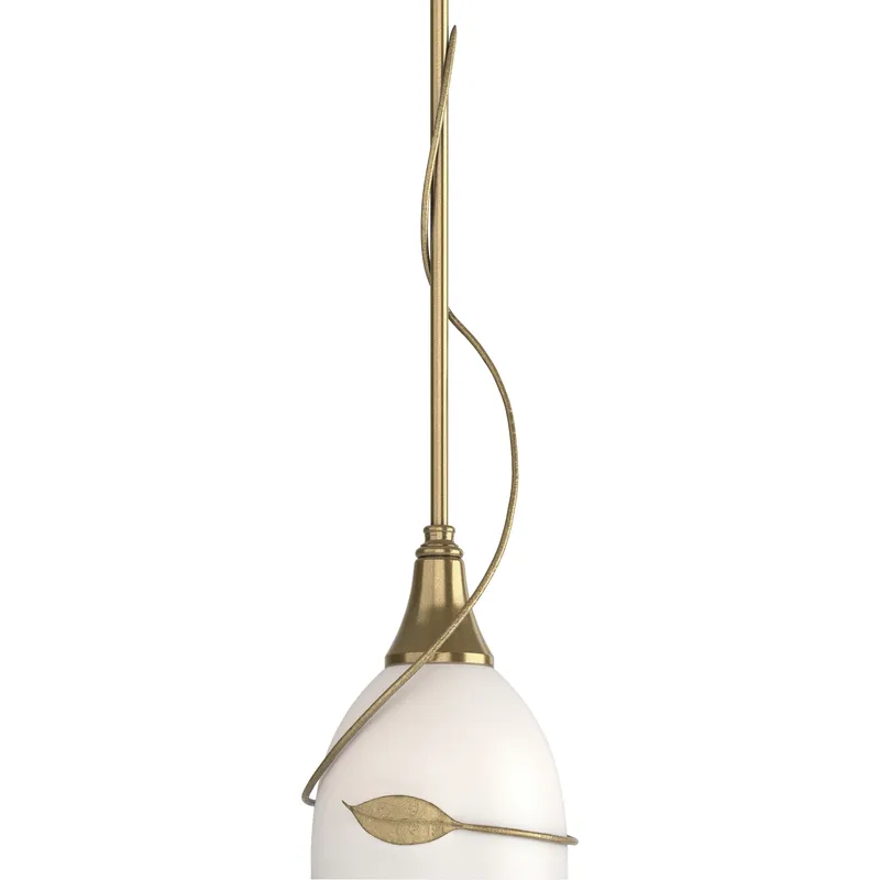 Twining Leaf 1 Light 5.91 inch Modern Brass Mini Pendant Ceiling Light