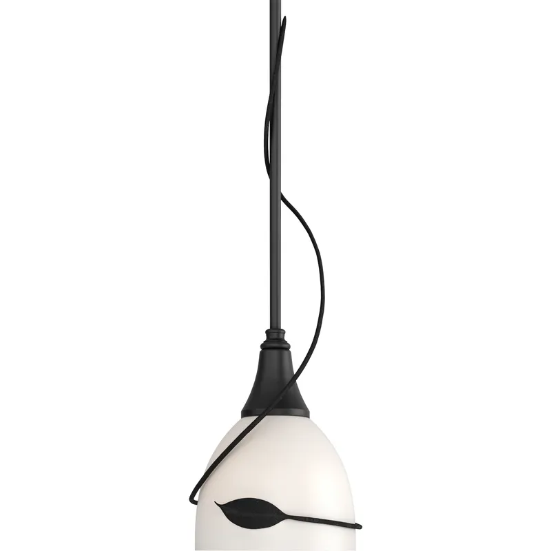 Twining Leaf 1 Light 5.91 inch Black Mini Pendant Ceiling Light