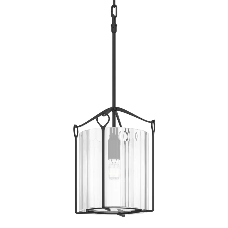 Bow 1 Light 9.8 inch Black Mini Pendant Ceiling Light in Clear, Tall