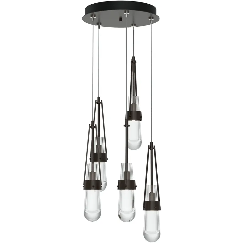 Link 5 Light 13 inch Oil Rubbed Bronze Pendant Ceiling Light, Long